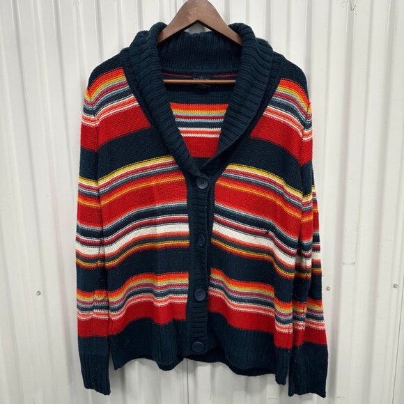 Multicolored Striped Cardigan Sweater - Picture 1 of 4